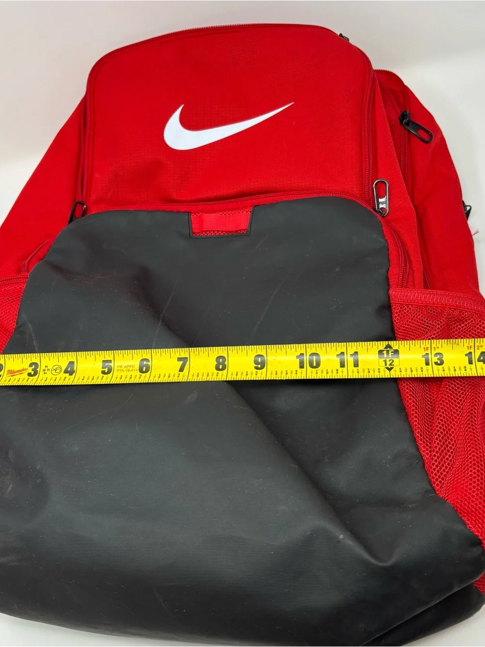 Nike Red Black Swoosh Backpack Athletic Sports School Gear Bookbag